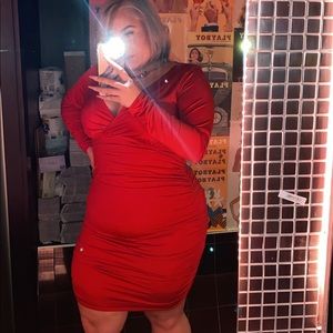 Slinky Red Bodycon Dress
